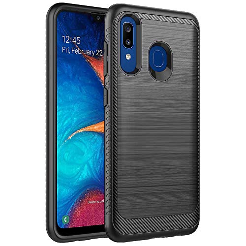 Samsung A20 Case,Galaxy A20 Case,Galaxy A50 Case,MAIKEZI Hybrid Dual Layer TPU Plastic Armor Defender Fashion Phone Case Cover for Samsung Galaxy A20/A30/A50(Black Brushed)