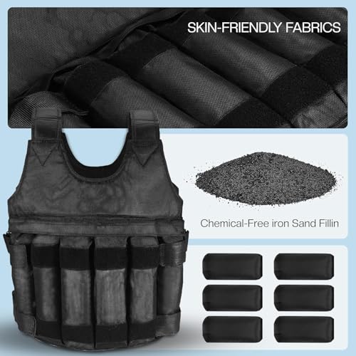 Weighted Vest 5Kg/10Kg/20Kg - Weighted Vest for Women & Men - Weight Vests - Body Weighted Jacket for Boxing, Cardio, Strength And Training - Durable Weighted Running Vest with Ironsand (5KG) - Image 5