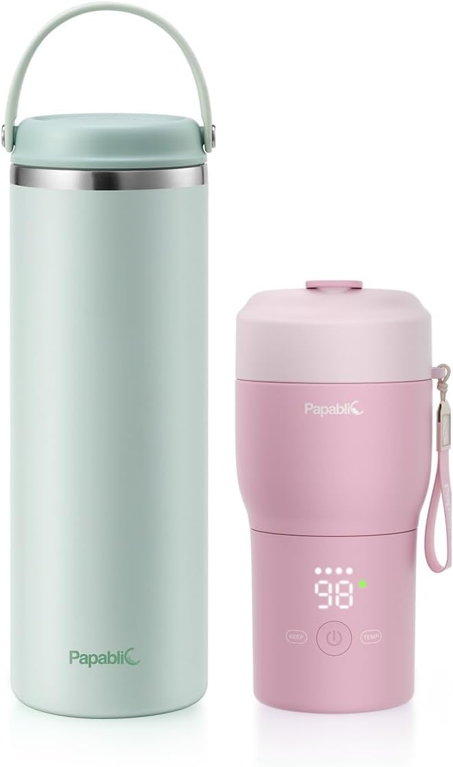 Papablic Innovative 360° CapsuleChill Breastmilk Cooler Bundle with Bottle Warmer Pro for Travel – Fast Heating, Built-in Sterilizer