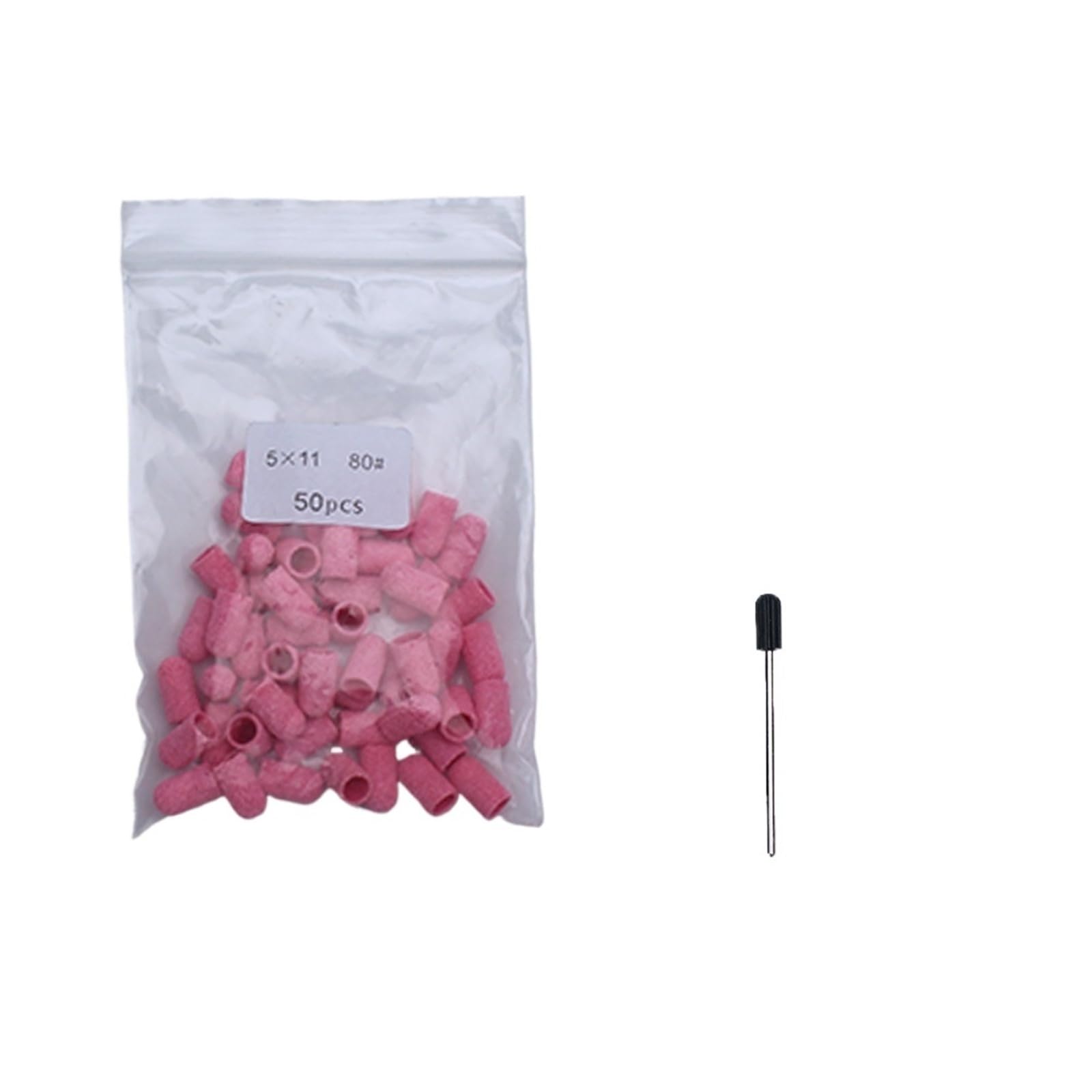 Tambores de Lijado 50 Uds. Brocas for uñas con mandril, pedicura, manicura, elimina la piel muerta, herramienta profesional de limpieza for el cuidado los pies(16-25Pink180)