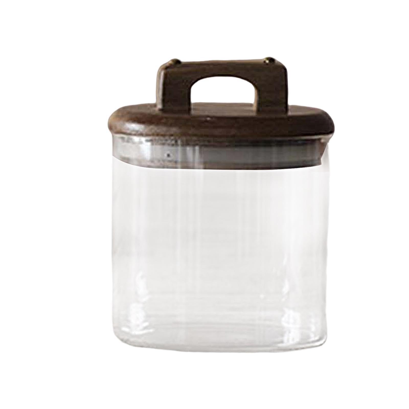 CYDZSRA Stylish Kitchen Storage Counter Jar Glass Airtight Storage For Cookies Snacks And Various Glass Coffee Jar Sealed Airtight Container
