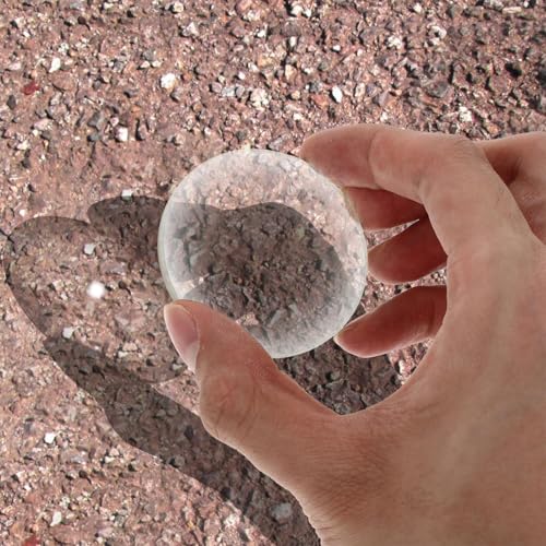 Image of 25mm, 40mm, 50mm Diameter Double Convex Lens Physics Teaching Tools, Optical Lenses Kit for Junior High School Physics Laboratory Experiment Double Convex Lens,Clear