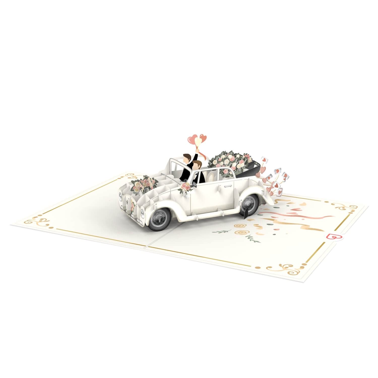 papercrush® Pop Up Card Wedding Car Mr & Mr - Image 3