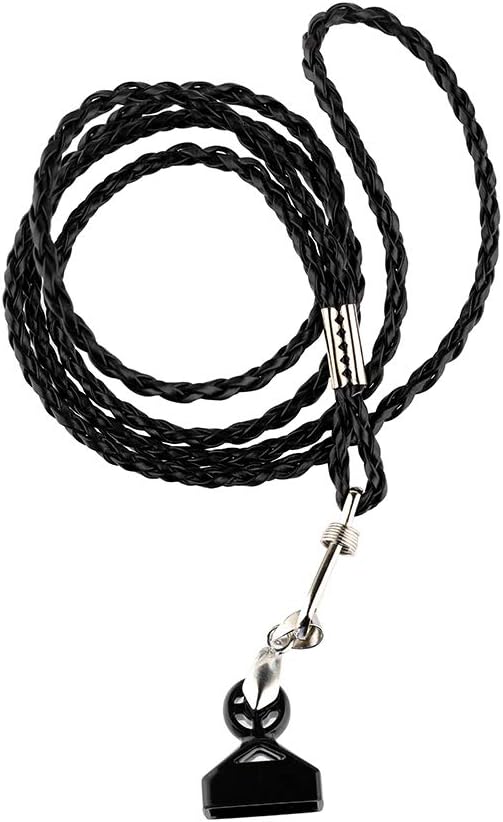 Strong Magnet for Ju-u-ls Necklace for J-u-ul Lanyard Chain Premium Anti-Loss Holder Pendant (Leather, Black, 1pcs)