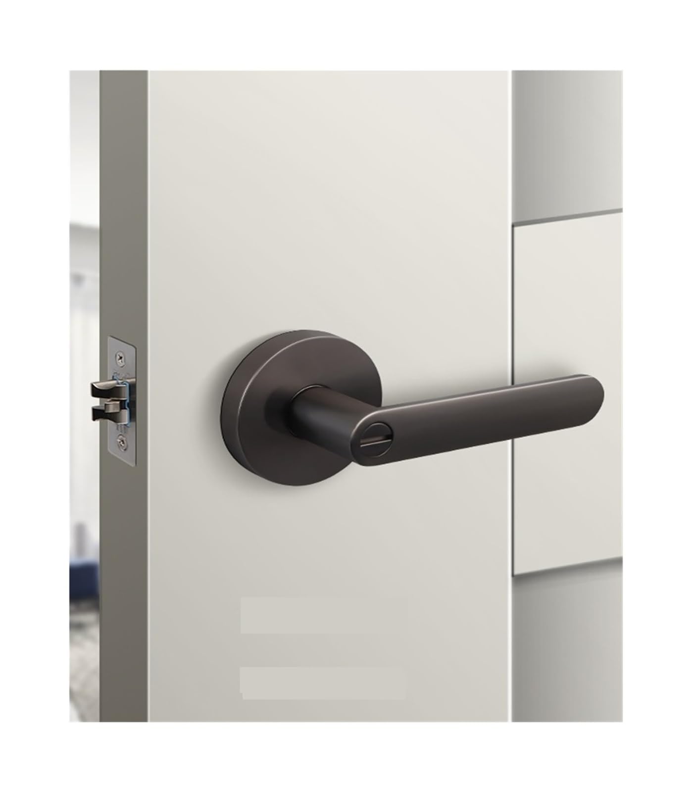Sjloynwq Gray-With Key Interior Door Lock Three-Pole Handle(Gray-With Key)