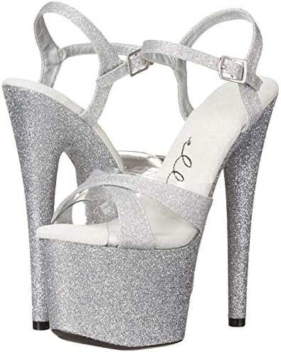 Ellie Shoes Women's Stiletto Sandal Heeled, Silver, 10 | Image 6