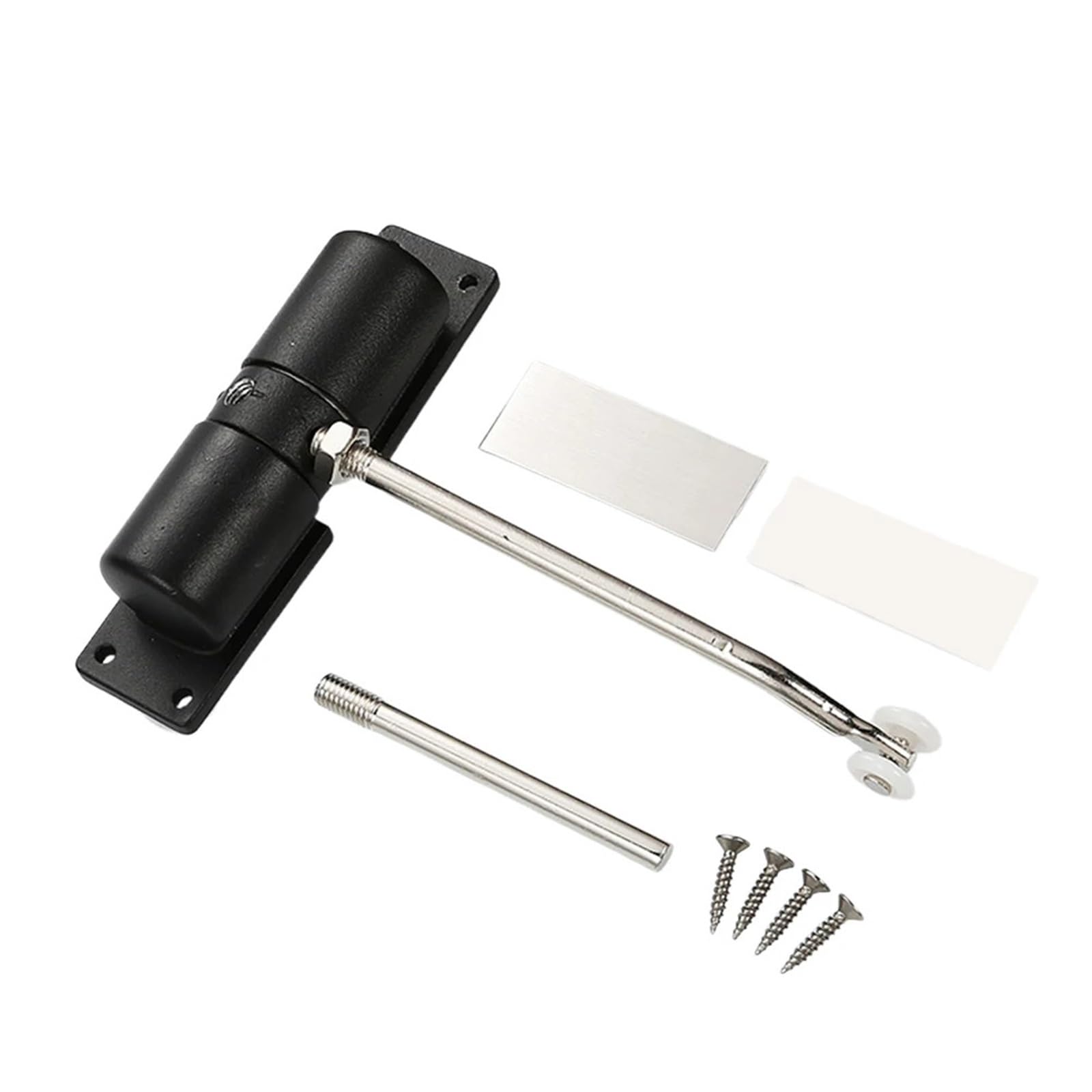Door Closer Aluminum Alloy Adjustable Door Closing Hinge(Black)