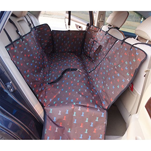 Sunshines Union Dog Seat Cover Car Seat Cover for Pets Protection Hammock Cover Waterproof Scratch Proof Nonslip Backing Durable Backseat Dog Cover with Side Flaps for Car SUV Truck Coffee
