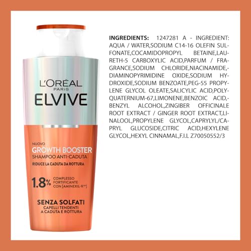 L'Oréal Paris Elvive Kit Anticaída para Cabello Dañado Growth Booster con Champú 200ml + Acondicionador 150ml + Suero 102ml Fórmula con Aminexil-R Niacinamida Extracto de Raíz de Jengibre - Juego de 3 - imagen 8
