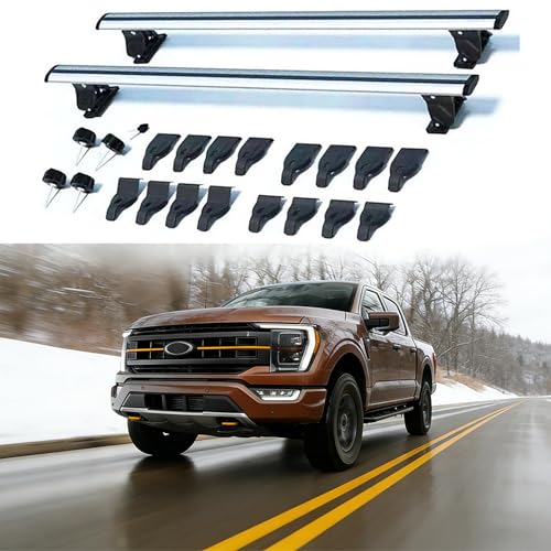 Roof Rack Cross Bars for Ford F-150 SuperCrew Cab 2017-2025, 2Pcs Lockable Aluminum Car Roof Racks for Cargo Carrier,Kayak,Ski,Luggage,Crossbars for Roofs Rack,Universal Car Top Roofs Racks