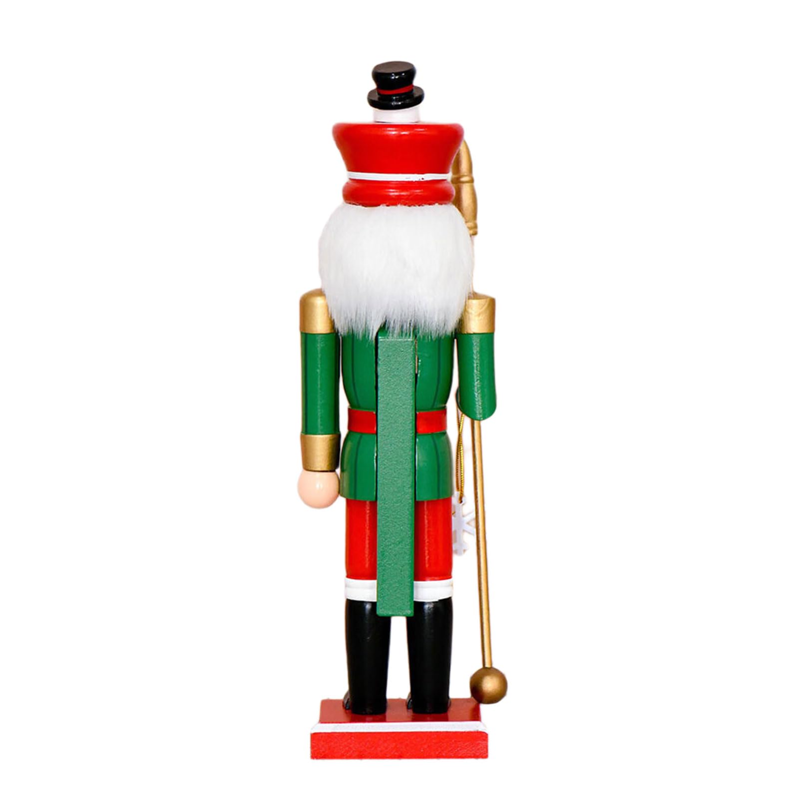 Msioytog Snowflake Scepters Nutcrackers King Wooden Figurine Christmas Decoration Handcrafted Home Decors Artisanal Ornament Christmas Nutcrackers King Statue Wooden Figurine with Snowflake