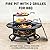 36 Inch Fire Pit with 2 Cooking Grate, Outdoor Wood Burning BBQ Grill Firepit Bowl with Cover Lid, Steel Round Table for Backyard Bonfire Patio Picnic (Black, 36IN)