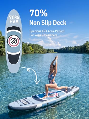 Image of Niphean 10' Inflatable Paddle Board, Ultra-Light SUP for Beginners | Versatile Yoga Paddle Board with Durable SUP Accessories, 400lbs Capacity, Stand Up Paddle Boards for Adults & Youth