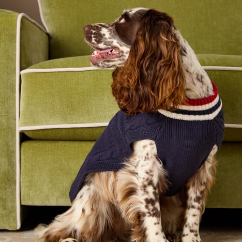 Rosewood x Joules Dawson Navy Knit Jumper for Dogs Large, Washable, Warm and Comfy Winter Sweater for Large Dogs