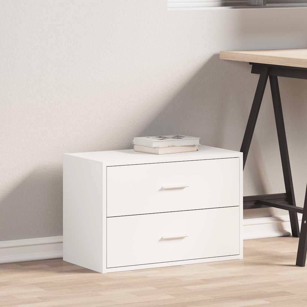 vidaXL Armadio con 2 Cassetti Bianco 60x31x40 cm in Legno Multistrato, armadietto, credenza, Armadio Buffet credenza, vetrina, Mobile Soggiorno