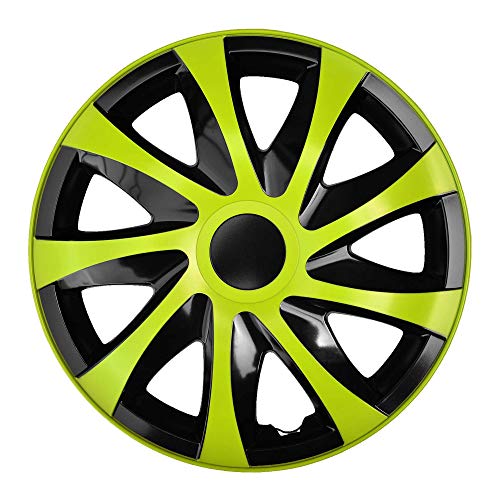 NRM KO246 Radzierblende Draco CS, Schwarz/Grün, 14 Zoll, 4er Set