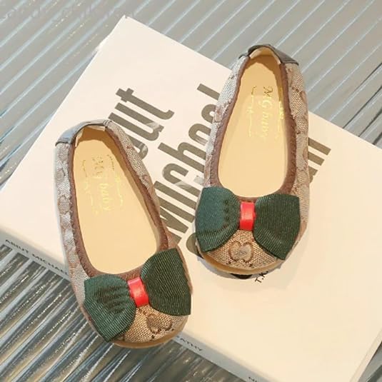 Girls Princess Shoes Flat Ballerinas Soft Sole Bow Party Dance Shoes2