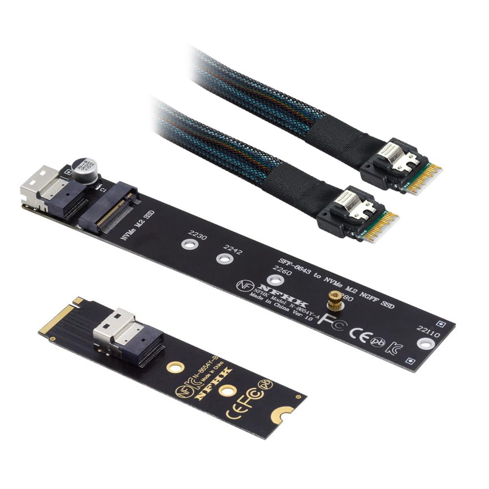 xiwai NGFF M-Key NVME Male to Female Extension Cable 40cm with SFF-8654 Connector for Mainboard SSD 2280/22110-picture-19