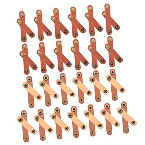 Tofficu 50 piezas ataduras de cuero para gestión de cables, organizador de cables para auriculares con diseño de hebilla duradera para hogar, oficina y viaje miniatura 1