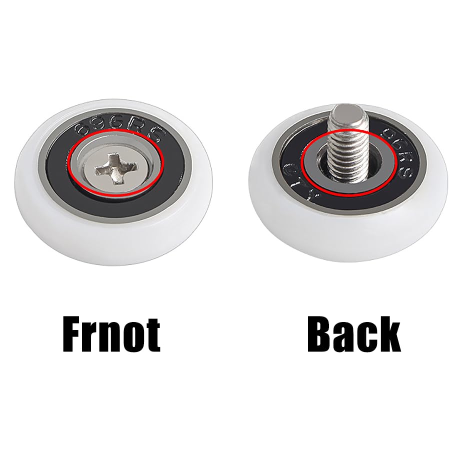 32 Pcs(12 Sets) Shower Door Rollers Runners Wheels Replacement Part for Curved Doors Bathroom Glass Door Runner Sliding Shower Door Roller Wheel with Blocks(Diameter 25/23mm)