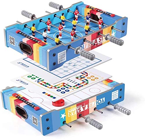 YUHT Mesa multijuegos,4 en 1 Combo Juego Tabla de combinación de Juego de Mesa Multi Juego Juego de Mesa - Portátil de Mesa de futbolín - Hockey - ajedrez Chino - Ludo for Niños