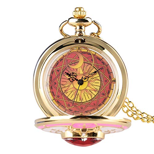 HUIBBGO Montre de Poche à Quartz avec Pendentif en Strass Magique, Dessin animé Japonais Sailor Moon, Cadeaux pour étudiante