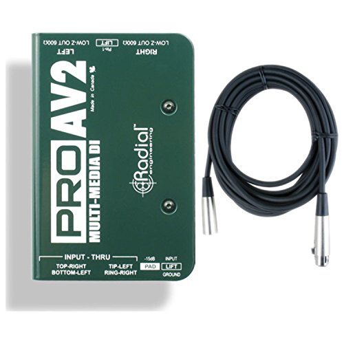 Radial ProAV2 Passive 2 Channel Multimedia DI A/V Direct Box with Senor ...
