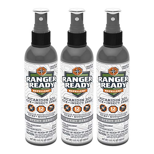 Ranger Ready Insect Repellent with 20% Picaridin Mist Spray Bottle, Scent Zero, 5