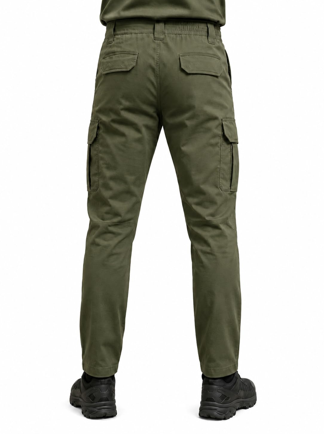 Men’s Cotton Cargo Pants | Multi-Pocket Casual Trousers | Regular Fit | Comfortable & Durable | Olive Green (in, Numeric, 34, Regular, Standard, Olive Green) 1