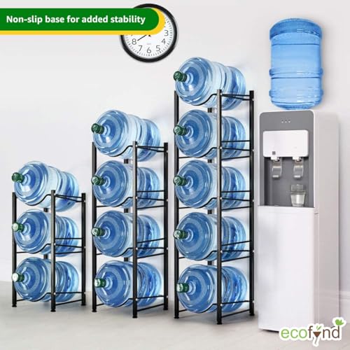 Image of ecofynd 3 Tier Water Dispenser Stand, Heavy Duty Water Cooler Storage Rack, 20 Litre Metal Bottle Holder for Home & Kitchen, Office, School, Hospitals, Restaurants