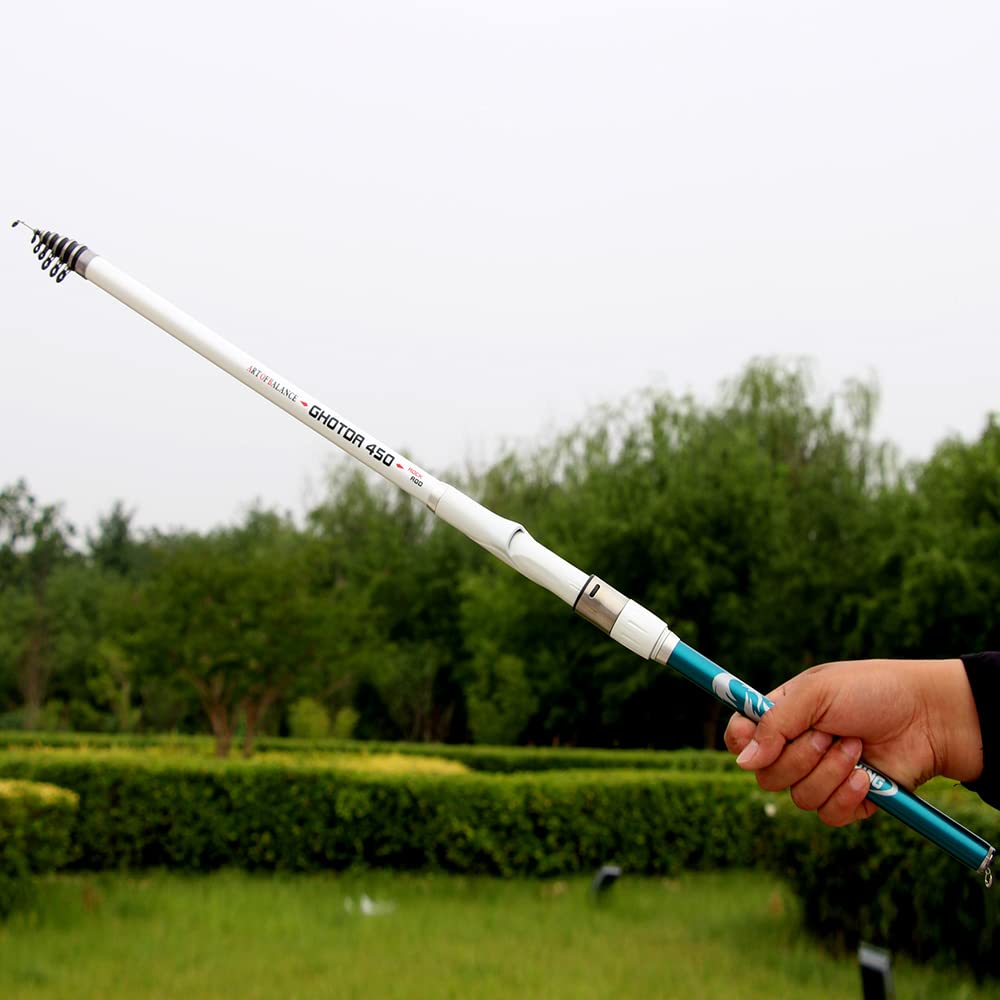 Canna da Pesca 1 pz Canna da Pesca telescopica 3.6/4,5/5.4/6,3 m di Viaggio di Pesca a filatura Ultraleggera di Carbonio Alto canne da Pesca(6.3 m)