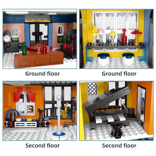 Musica Club Architettura Kit di costruzione,3 livelli Città Musica Club modello di blocchi di costruzione giocattolo con luci LED,per adolescenti,adulti (1683 pezzi) - Lego - Immagine 3
