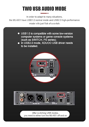 LEAUDIO XDUOO MU-604 Decoder 2*ES9018K2M DAC Chip Two USB Audio Mode MU604 High Performance DAC