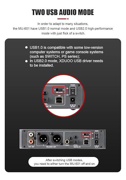 LEAUDIO XDUOO MU-604 Decoder 2*ES9018K2M DAC Chip Two USB Audio Mode MU604 High Performance DAC