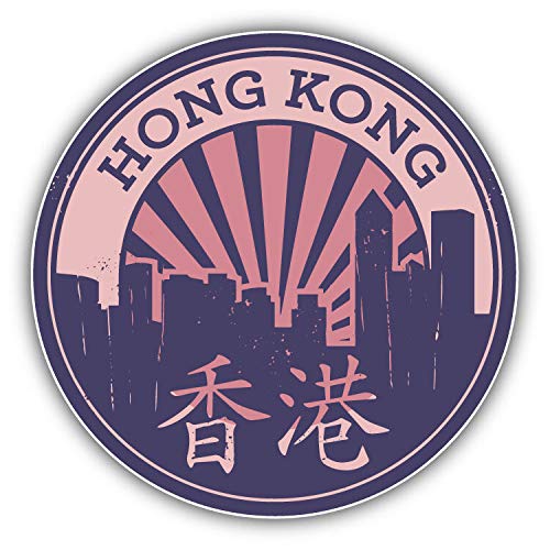 Kw Vinyl Hong Kong Glossy Flag Truck Car Window Bumper Sticker Decal 5" #TOP21