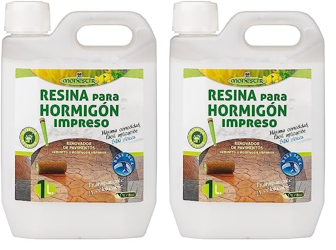 Monestir RESINA HORMIGON IMPRESO (Fórm. Agua) - 1L MONESTIR (Paquete de 2)