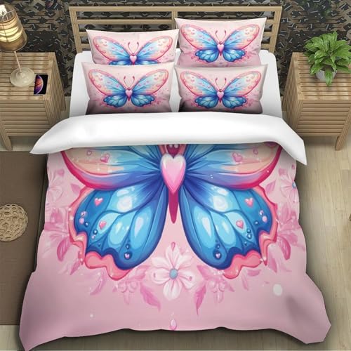 Housse de couette papillon microfibre lavable machine et ultra résistante 260x220 - 5