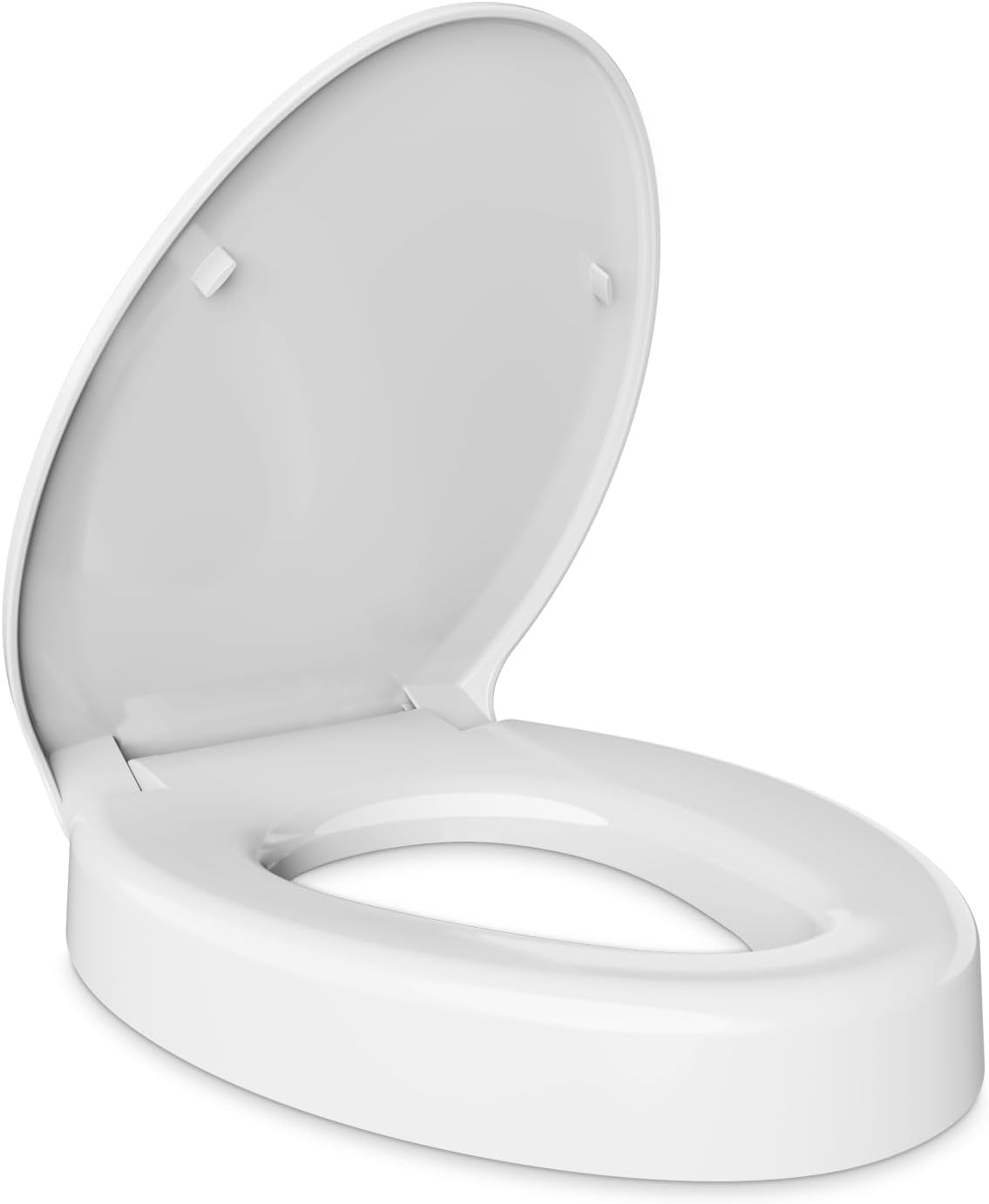 Product image of Elevated Toilet seat 3 inch, Elongated Toilet seat risers for Seniors, Slow Close, Heavy Duty, Never Loosen, Raised Toilet seat Elongated Bowl, White(18.5”)