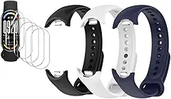 Kit 3 Pulseiras extras compatíveis com xiaomi mi band 10/ mi 9 /mi 8 + 5x Película Protetora Gel