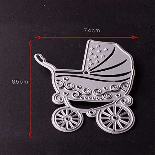 Dream_light Metal Cutting Dies Stencil Template Mould for DIY Scrapbooking Photo Album Paper Card Making Embossing Craft Wedding Party Decoration, Best Gift for Children (Baby Carriage) - Thumbnail 3