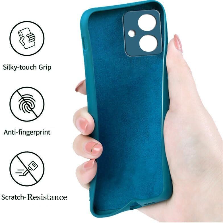 Image of A rtistque Liquid Silicone Back Cover Case for Samsung Galaxy M04 / Samsung Galaxy F04 / Samsung Galaxy A04e Shockproof TPU Soft Flexible with Camera Protection - Blue