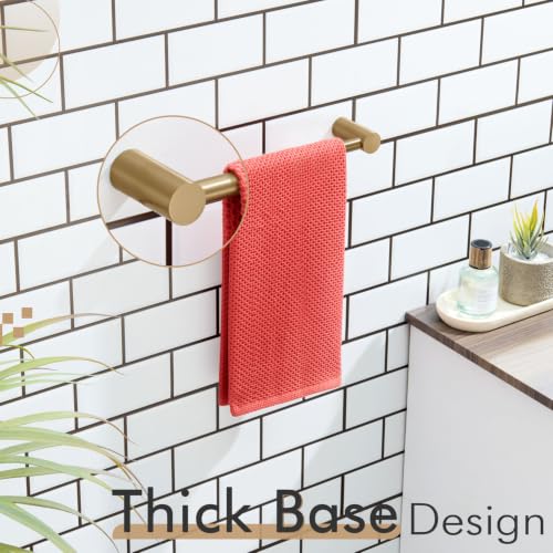 Image of KOKOSIRI Towel Holder for Bathroom Wall 16-Inch Hand Towel Bar Hangers Bathroom Accessory Wall Mounted Champagne Bronze Stainless Steel, B4007CPG-L16