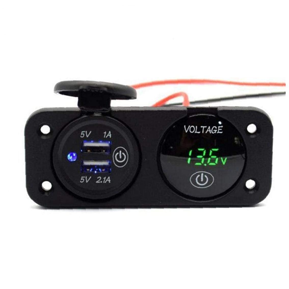 Touch Switch Motorcycle Modified 4.2a Mobile Phone Car Charger Car Modified Usb Voltmeter 12v-24v Charger