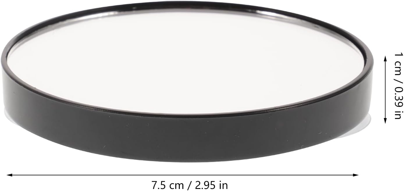 FRCOLOR 2-Pack 5X Magnifying Compact Makeup Mirror with Suction Cups Small Round Portable Cosmetic Mirror for Bathroom Wall and Travel Vanity