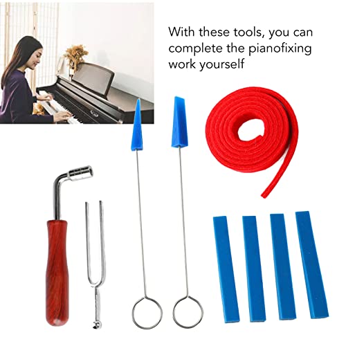 Kit de afinador de piano, tira de temperamento de feltro de lã, cabo de madeira, chave de aço inoxid