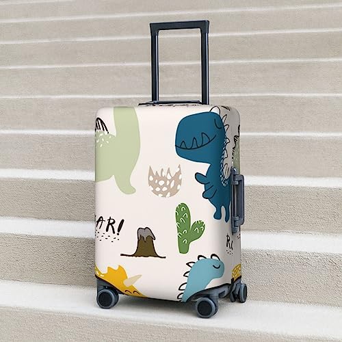 Childish Dinosaur Luggage Cover TSA Approved Stylish Dust and Scratch Resistant Luggage Case Protector Washable Elasticated Luggage Covers for Kids and Adults3