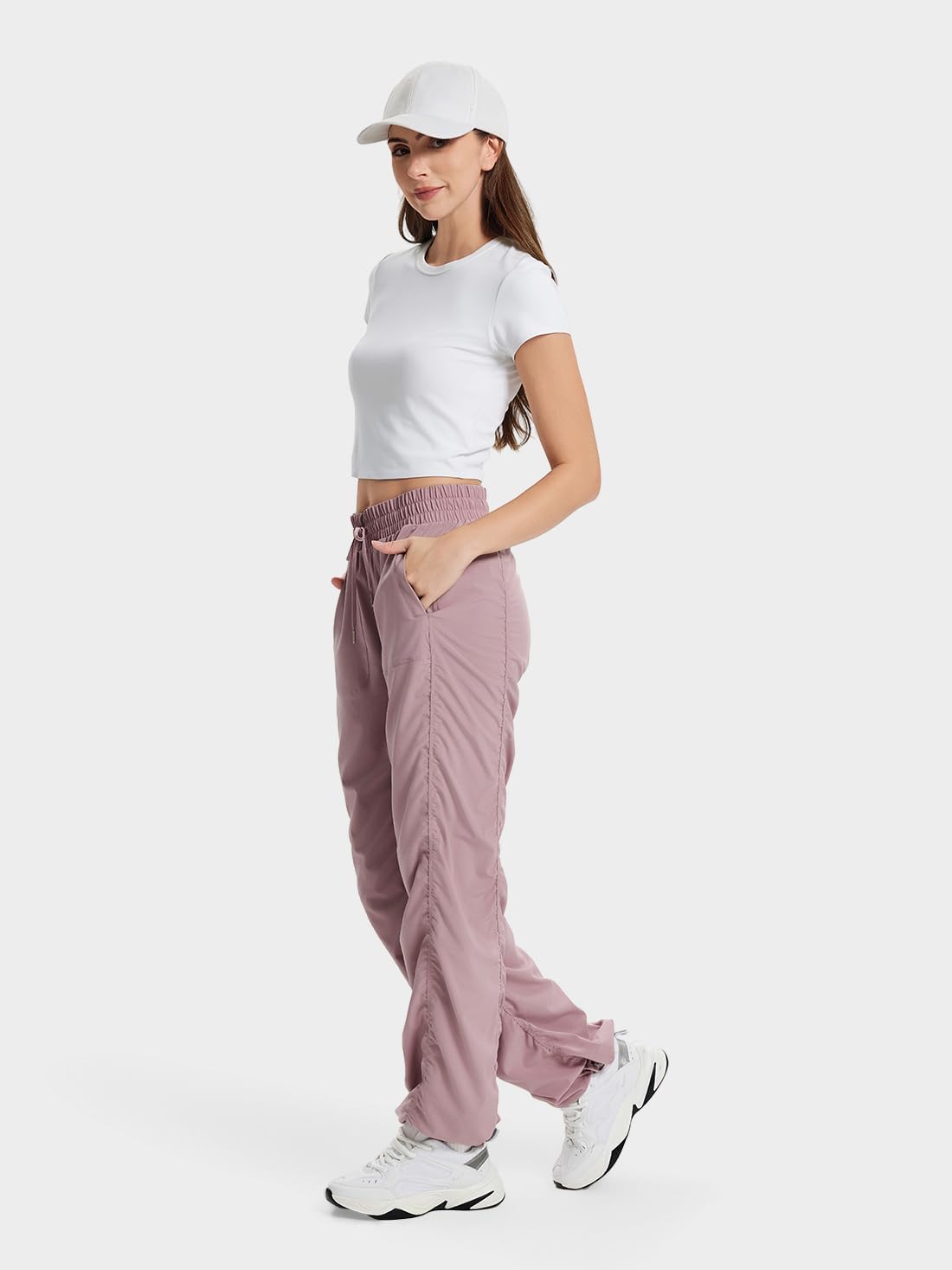 Yogipace Women's Petite/Regular/Tall Lightweight Straight Leg Dance & Studio Pants, Wrinkle-Resistant Travel Pants, UPF 50+