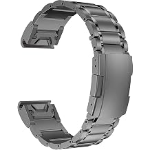 Titanium Watch Band for Garmin Fenix 9/8/7/7X/6/6X, 22mm 26mm QuickFit Metal Band, Ultra-Lightweight & Hypoallergenic Strap with No Gap Design & Secure Buckle for Fenix/Epix/Forerunner/Instinct/Tactix