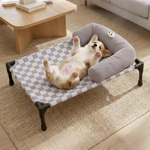 Lit surélevé pour animal de compagnie en tissu facile à nettoyer - 4