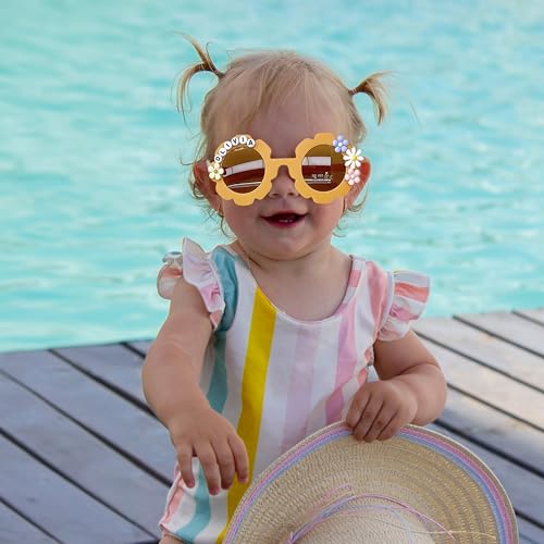 Customized Name Sunglasses for Girls Boys, Personalized Baby Floral Beach Summer Sunglasses4